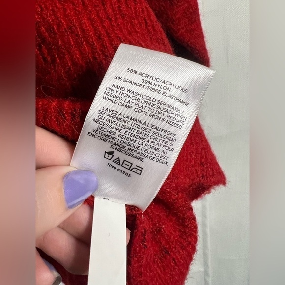 Express Red Mock Turtleneck Knit Sweater Small - Picture 5 of 7